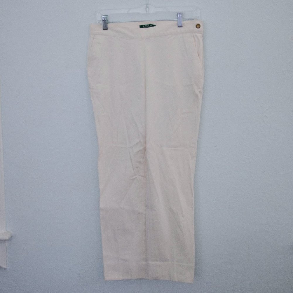 Ralph Lauren off-white pants with side zipper     Size 6